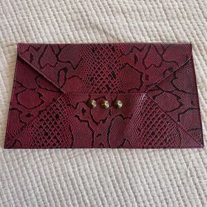 Coco & Tres Clutch Womens Envelope‎ Wallet Faux Snakeskin Pattern Purse Bag